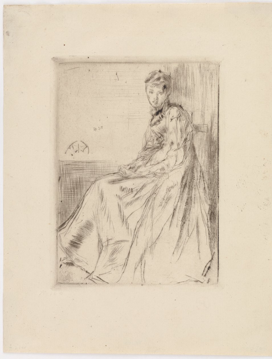 Brevet Maud, sittande, 1873. av James Abbott McNeill Whistler