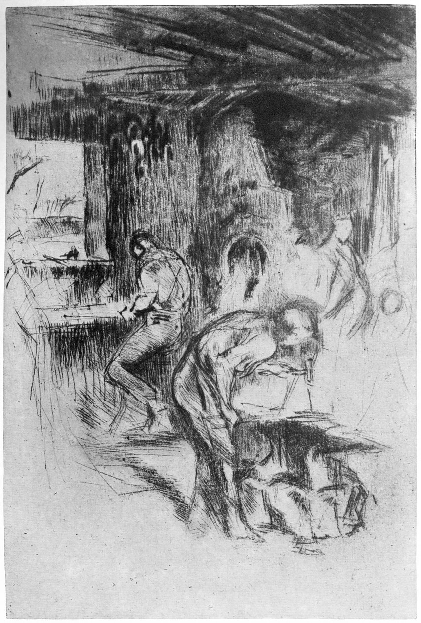 Den lilla smedjan, c1860 1904. av James Abbott McNeill Whistler