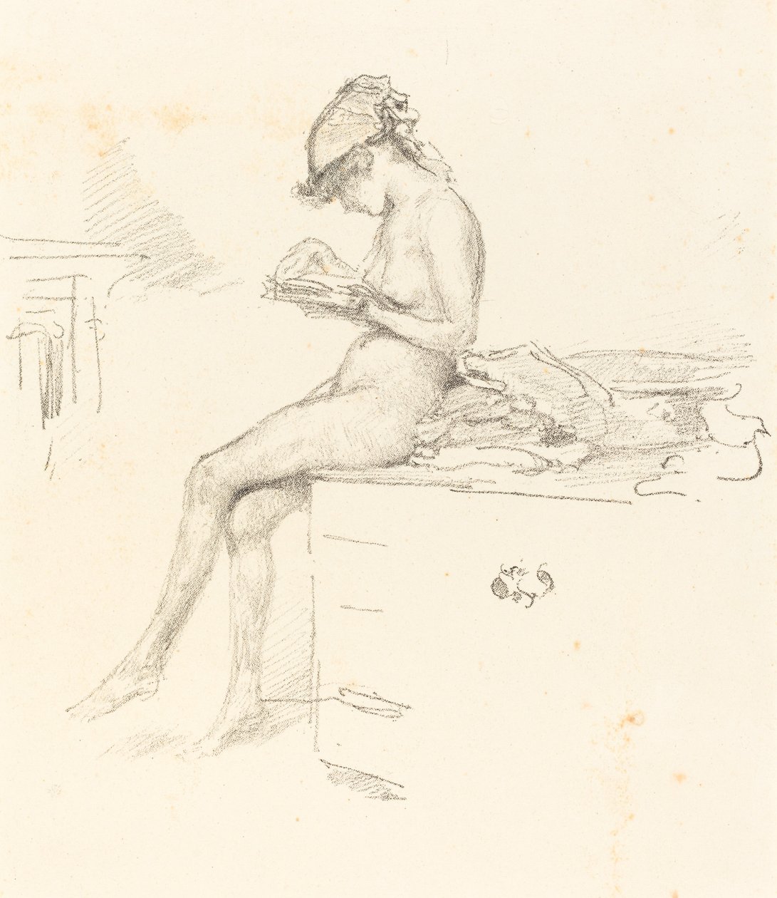 Den lilla nakenmodellen, Reading, 18891890. av James Abbott McNeill Whistler