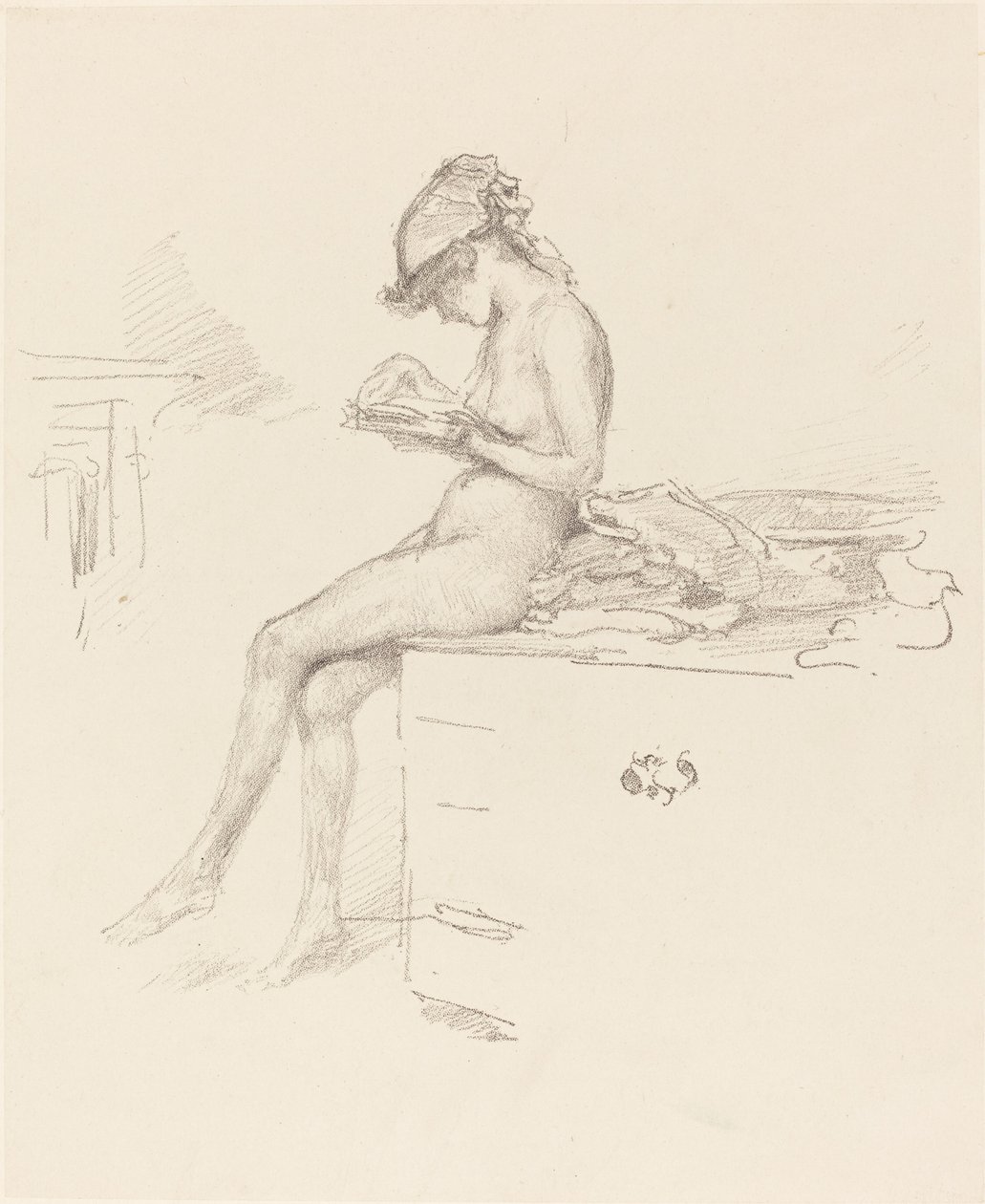 Den lilla nakenmodellen, Reading, 18891890. av James Abbott McNeill Whistler