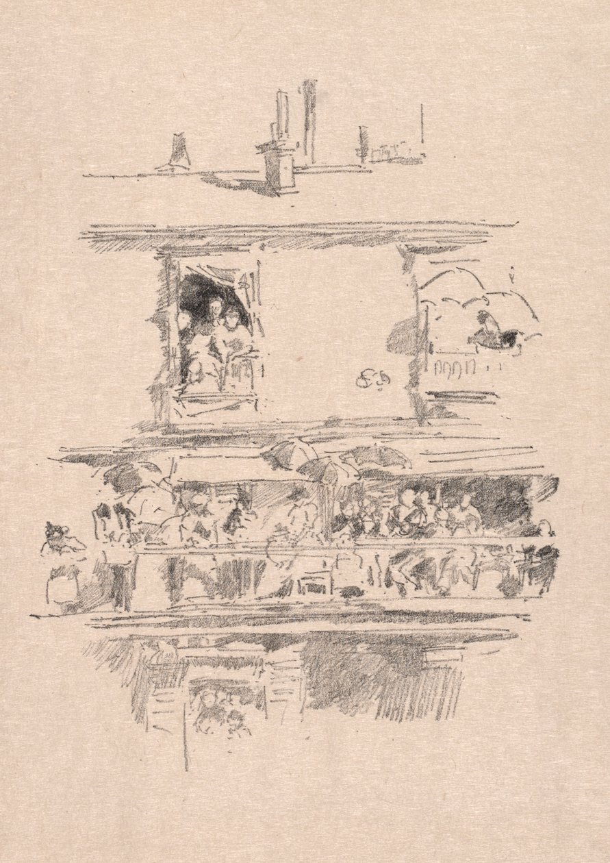Den långa balkongen, 1894. av James Abbott McNeill Whistler