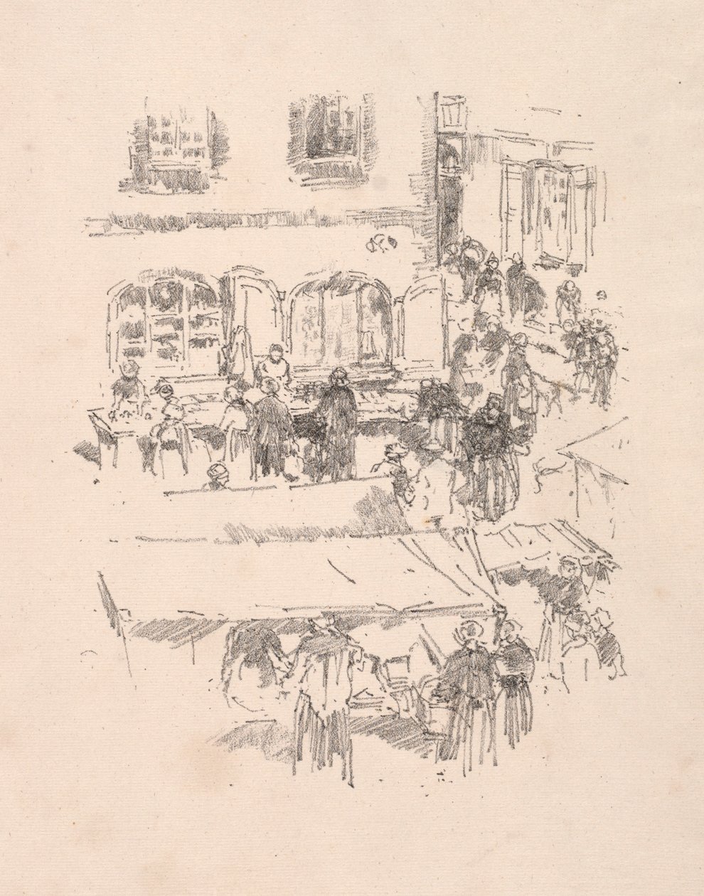 Marknaden, Vitre, 1893. av James Abbott McNeill Whistler