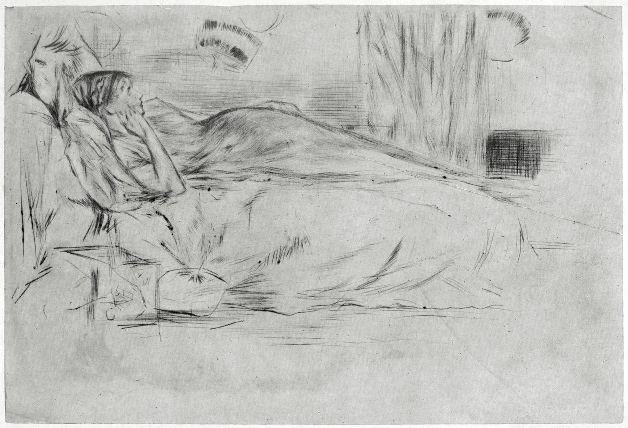 Modellen, Liggande, c1864 1904. av James Abbott McNeill Whistler