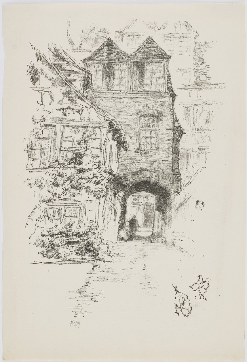 Prästens hus, Rouen, 1894-95 (lito på papper) av James Abbott McNeill Whistler