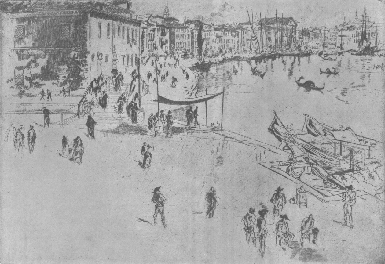 The Riva, nummer två, c1880, 1904 av James Abbott McNeill Whistler