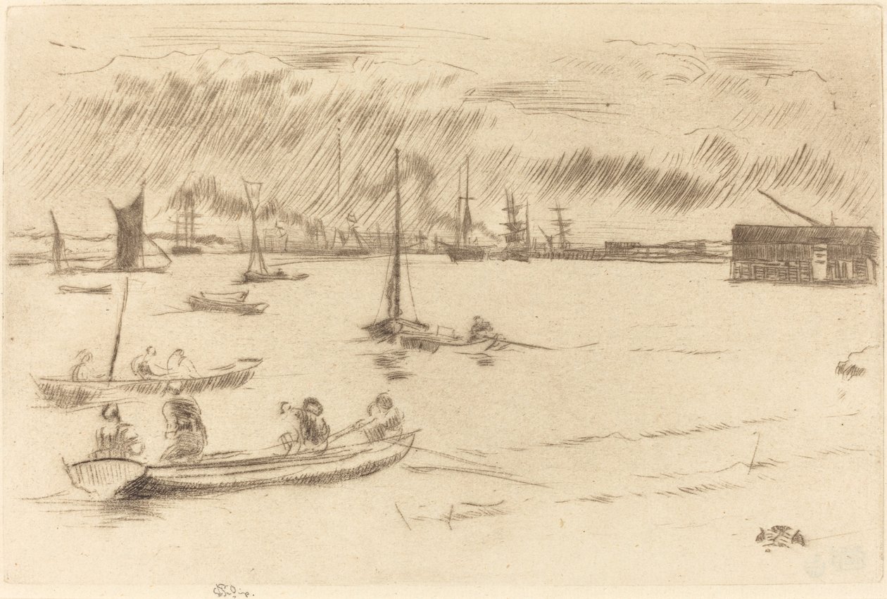 Themsen mot Erith, ca. 1877. av James Abbott McNeill Whistler