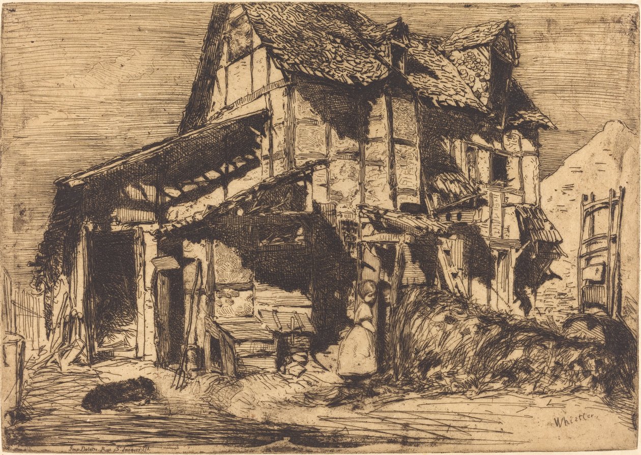 Den osäkra hyresgården, 1858. av James Abbott McNeill Whistler