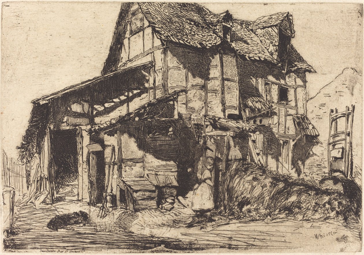 Den osäkra hyresgården, 1858. av James Abbott McNeill Whistler