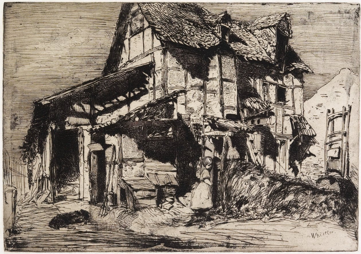 The Unsafe Tenement från "Twelve Etchings from Nature" av James Abbott McNeill Whistler
