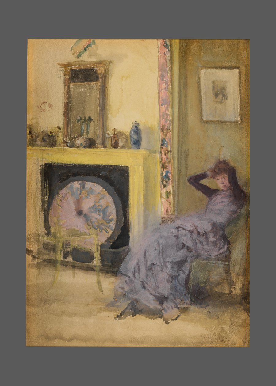 Det gula rummet, ca 1883-84 (akvarell och gouache på kartong av James Abbott McNeill Whistler