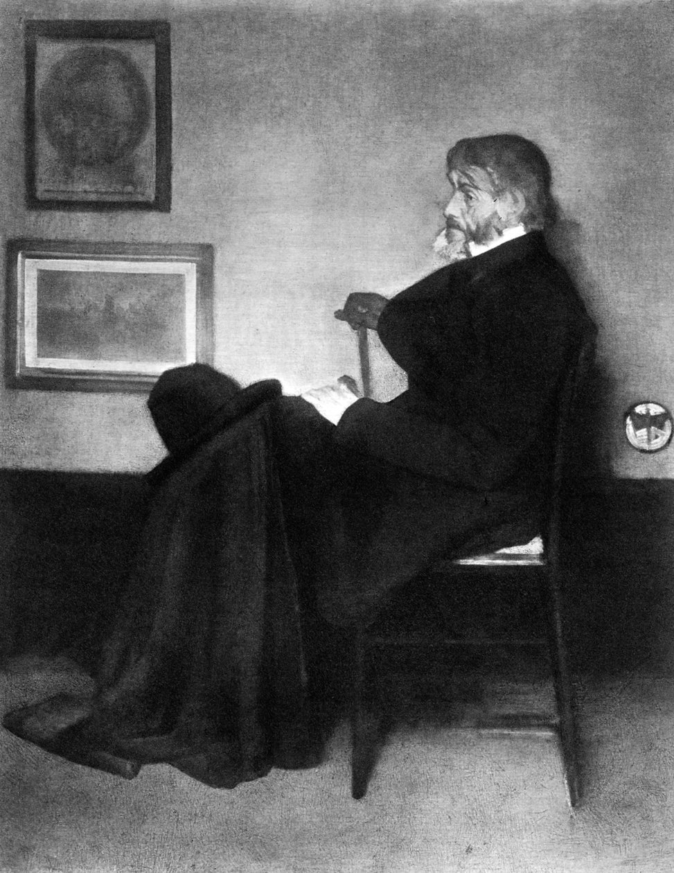 Thomas Carlyle, skotsk essäist, satiriker och historiker, c1873. av James Abbott McNeill Whistler