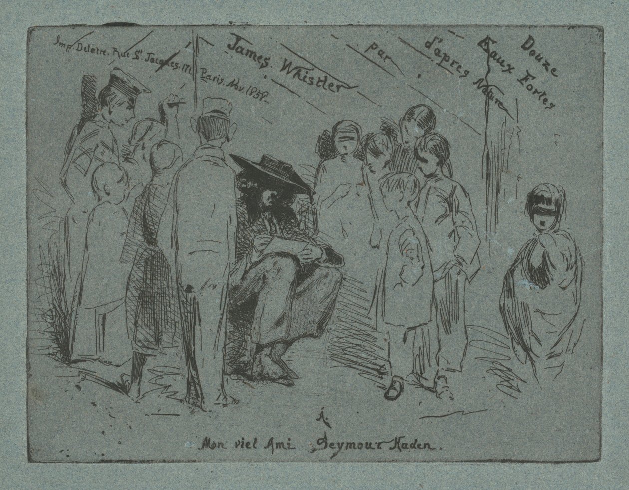 Titelsida för tolv starka vatten från naturen, 1858. av James Abbott McNeill Whistler