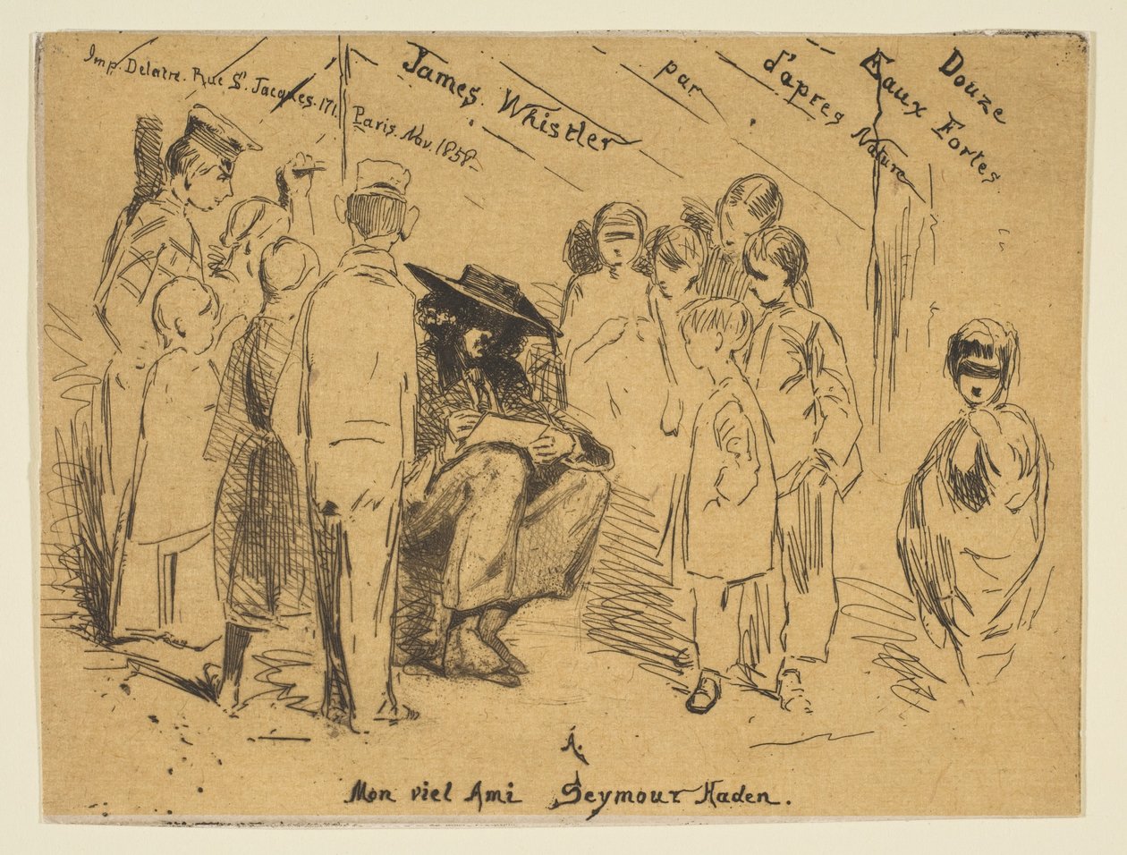 Titelsida från den franska uppsättningen Douze Eaux-Fortes d’Après Nature, 1858. av James Abbott McNeill Whistler