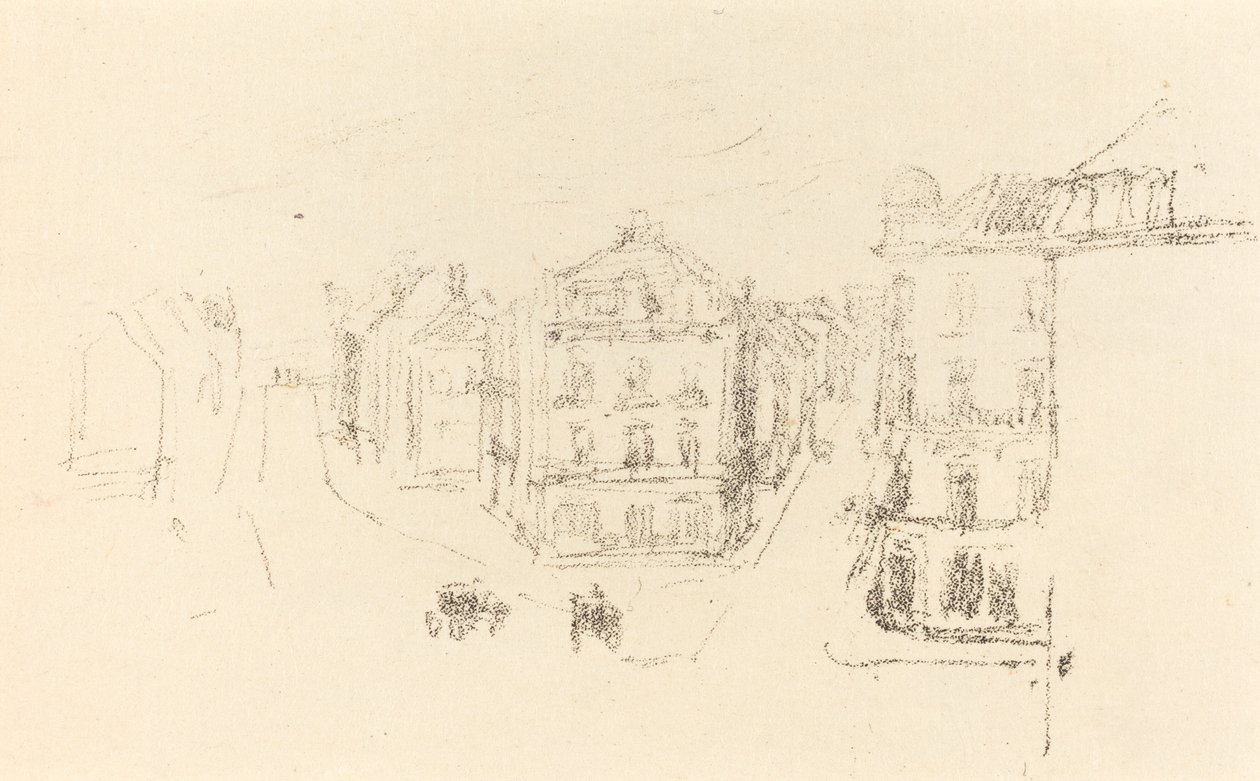 Provskiss: Grand Rue, Dieppe, ca. 1891. av James Abbott McNeill Whistler