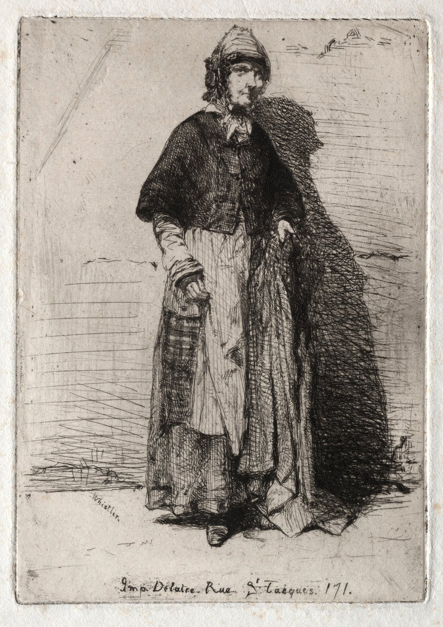 Tolv etsningar från naturen: La Mère Gérard, 1858. av James Abbott McNeill Whistler
