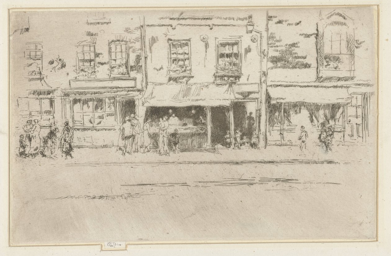 Viswinkel i Chelsea The Fish-Shop, upptagen Chelsea av James Abbott McNeill Whistler