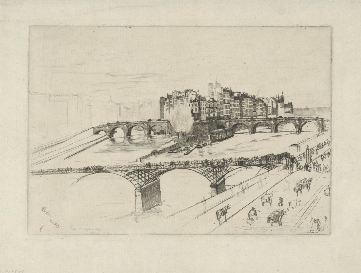 City Island Isle of the City, Paris av James Abbott McNeill Whistler