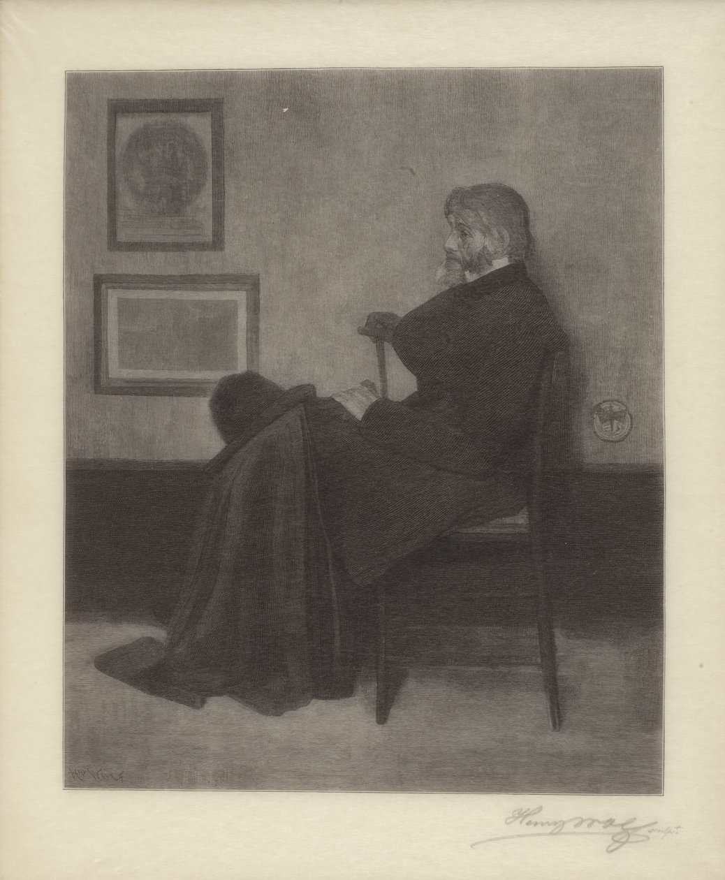 Thomas Carlyle (trägravyr) av James Abbott McNeill & Wolf Henry (1852 1916) Whistler