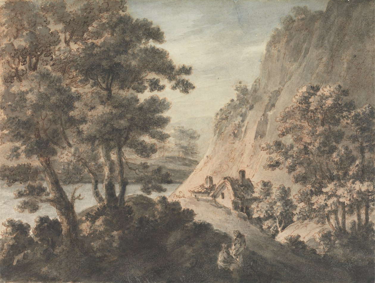 Landskap med flod och figurer av James Adam