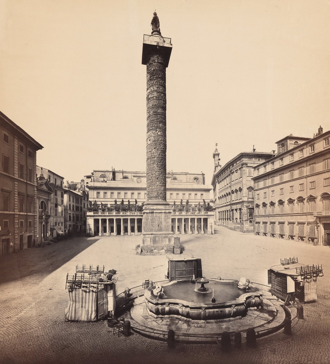 Piazza Colonna, Marcus Aurelius kolonn och Chigipalatset av James Anderson