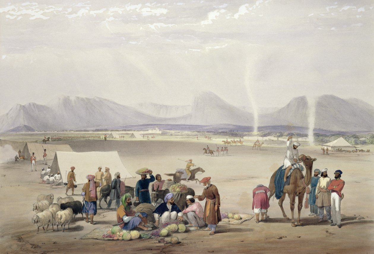 Staden Candahar, från "Sketches in Afghaunistan", graverad av Charles Haghe (1810-88) och Louis Haghe (1806-85), utgiven av Henry Graves, 1842. av James Atkinson