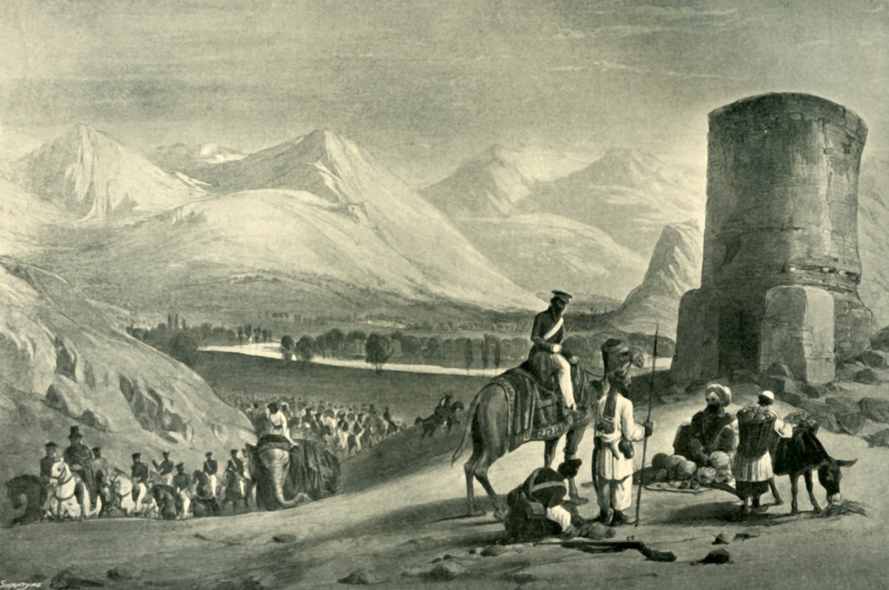 Maidandalen och Buzrak Tower, 1842, 1901. av James Atkinson