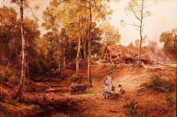 Höst i en Gloucestershire Wood av James Aumonier
