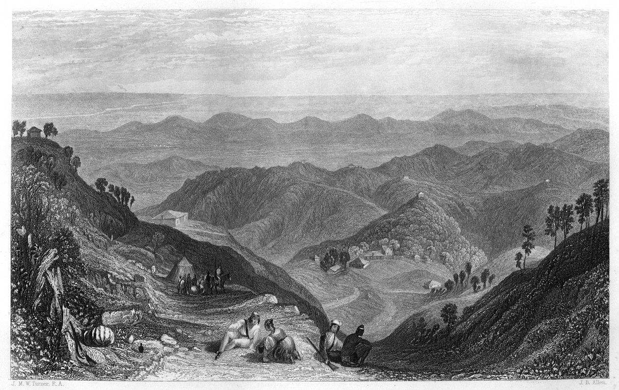 Mussoorie och Dhoon-dalen, Indien, c1860. av James B. Allen