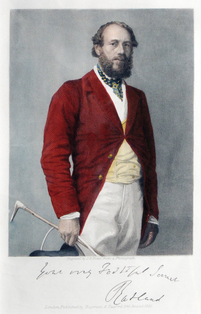 Den 6:e hertigen av Rutland klädd för jakt, 1861 av James B. Hunt
