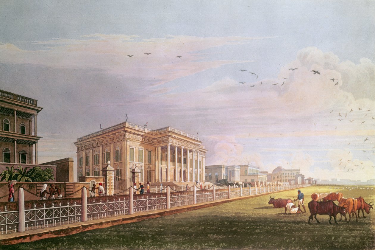 Rådhuset, Calcutta, graverad av Robert Havell, pub. 1824 av James Baillie Fraser