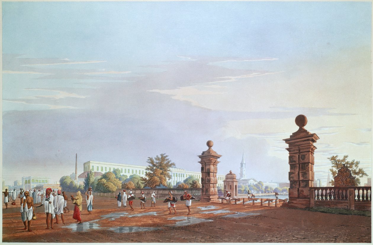 Tank Square från väst, graverad av Robert Havell, pub. 1824 av James Baillie after Fraser