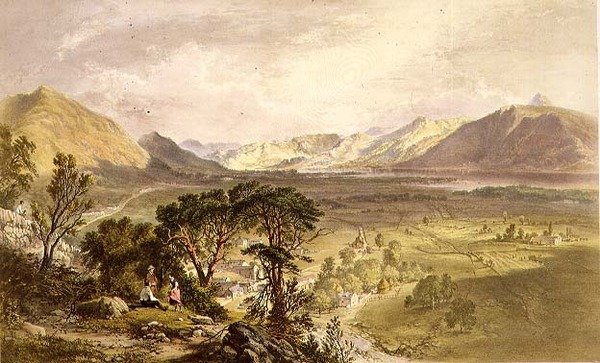 Bassenthwaite, från "The English Lake District" av James Baker (after) Pyne