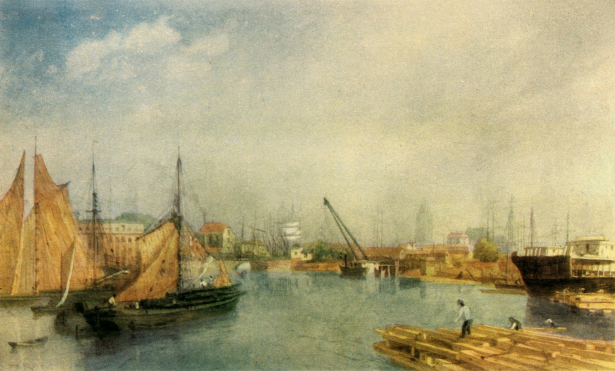 Bristol Harbour, mitten av 1800-talet, 1942. av James Baker Pyne