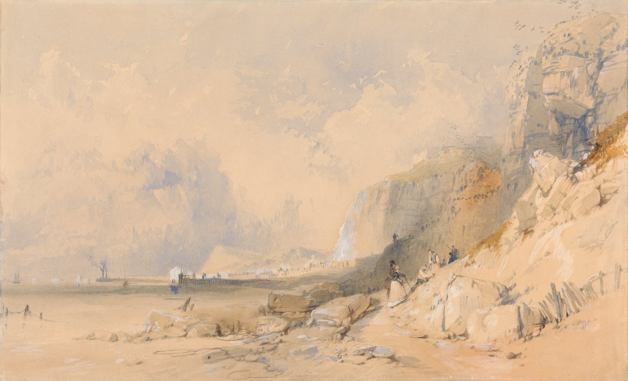 Figurer på en Cliff Path nära Dover av James Baker Pyne
