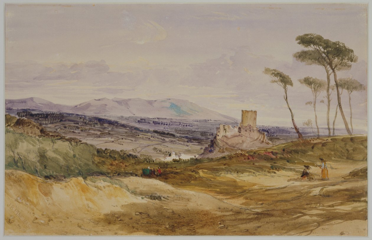 Landskap med slott och figurer av James Baker Pyne