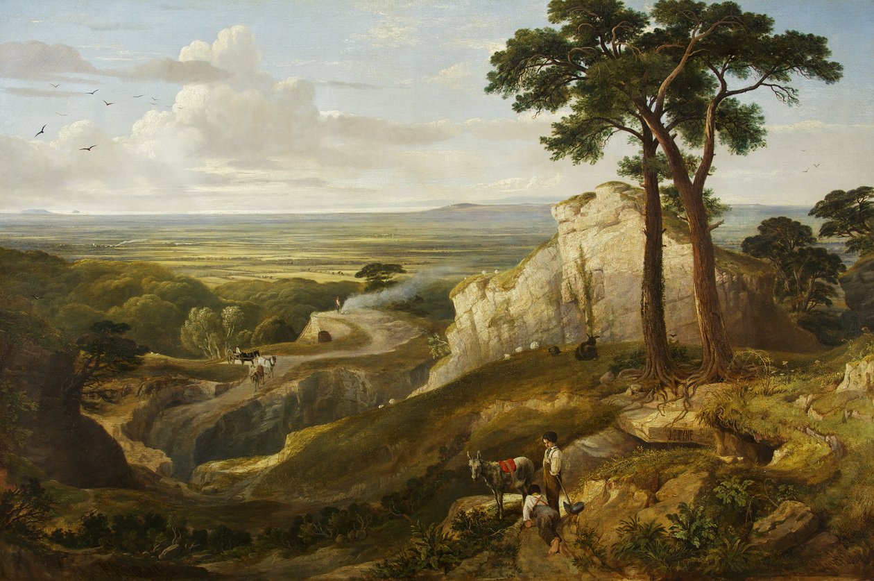 Utsikt från Mendips, ca 1840 (olja på duk) av James Baker Pyne