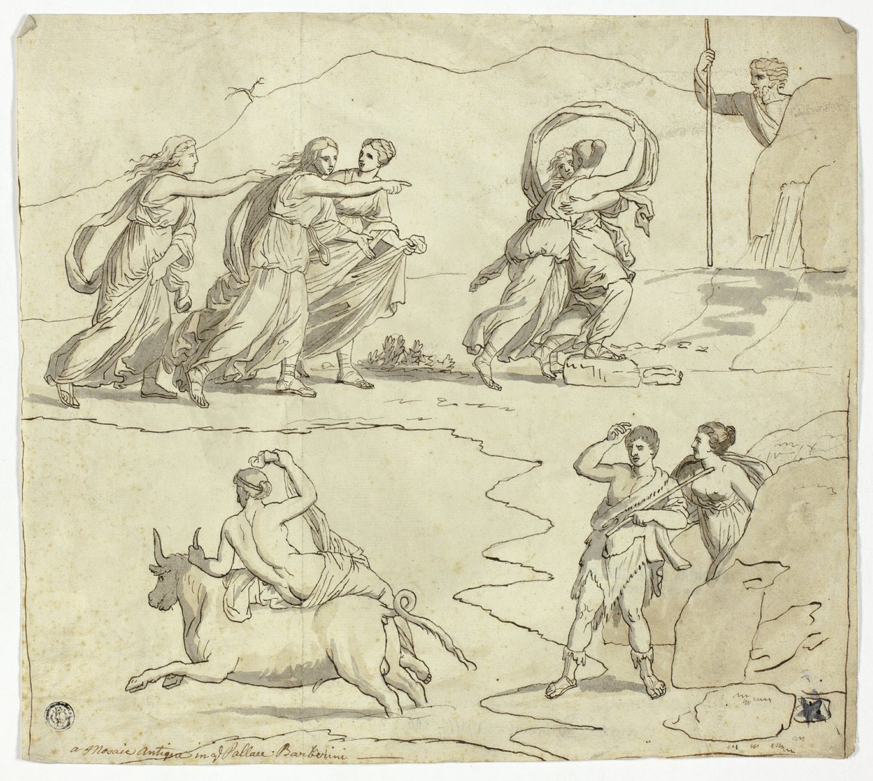 Antik mosaik i Barberinipalatset av James Barry