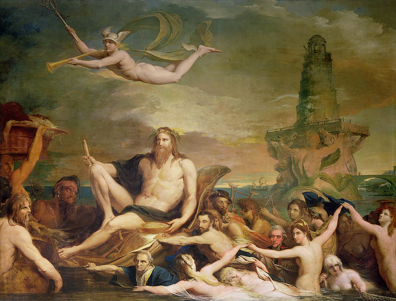 Handel, eller Themsens triumf, fjärde i serien The Progress of Human Culture and Knowledge, c.1777-84 av James Barry