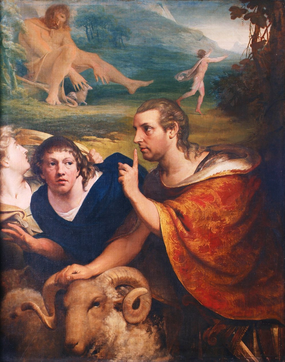 Porträtt av James Barry och Edmund Burke i karaktärerna Ulysses och hans följeslagare som flyr från Polyphemus grotta, 1776 av James Barry