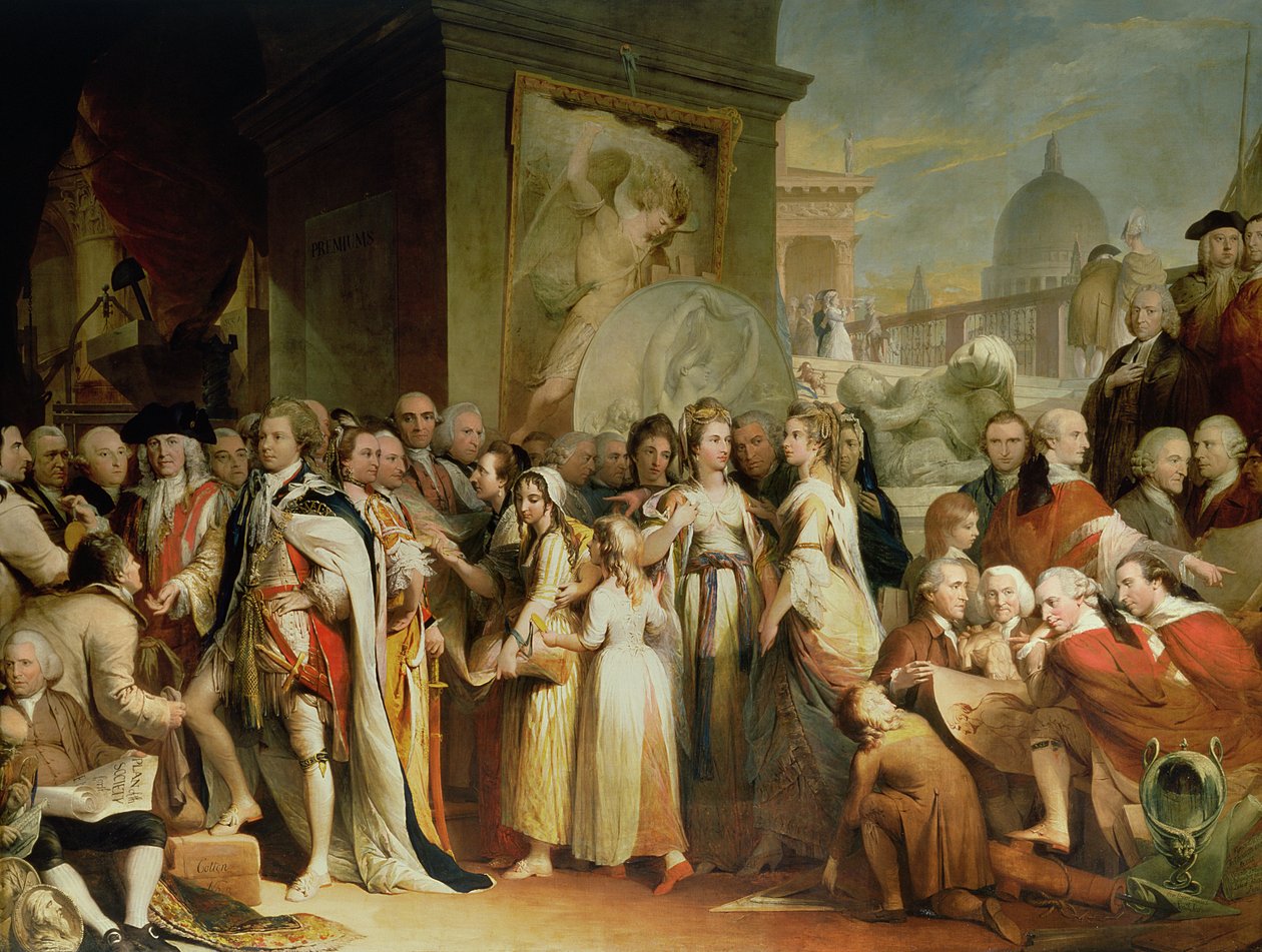 The Distribution of Premiers in the Society of Arts, femte i serien The Progress of Human Culture and Knowledge, c.1777-84 av James Barry