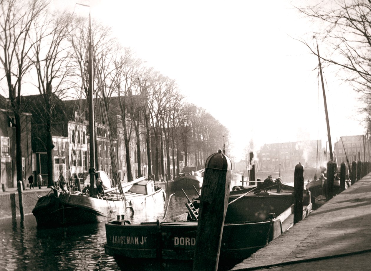 Kanalbåtar, Dordrecht, Nederländerna, 1898. av James Batkin