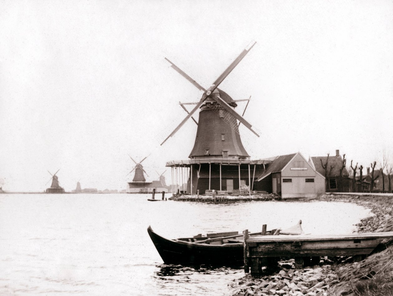 Väderkvarnar, Laandam, Nederländerna, 1898. av James Batkin