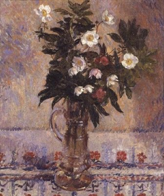 Blommor i en glasvas av James Bolivar Manson