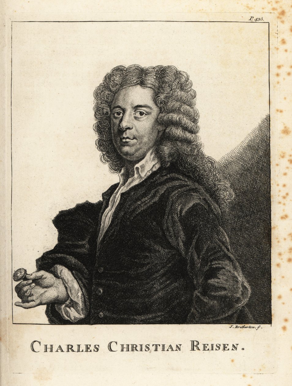 Porträtt av Charles Christian Reisen (1680-1725), engelsk ädelstensgravör och sigillgravör av James Bretherton