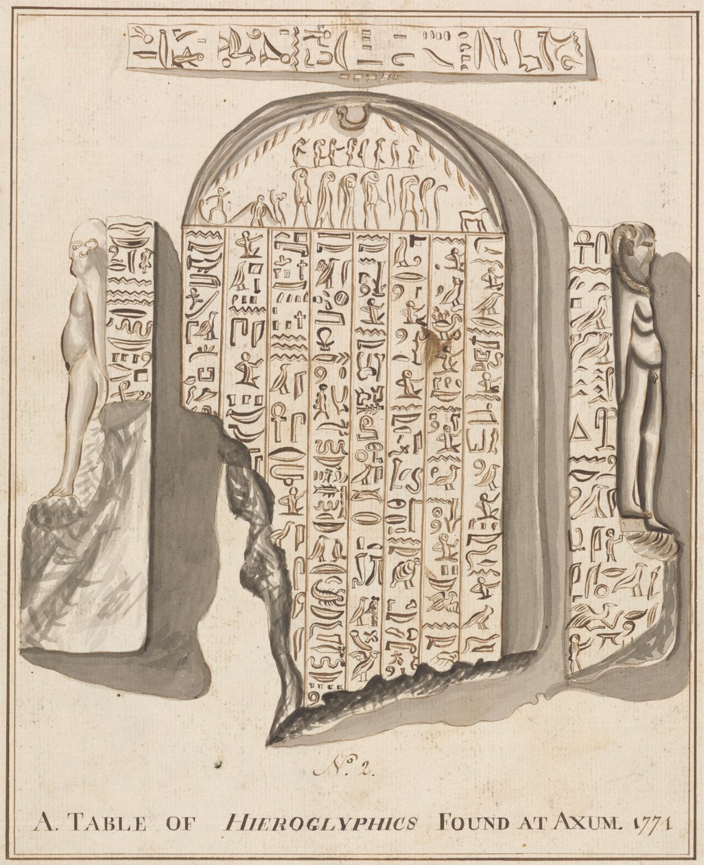 Nr 2. A. Tabell över hieroglyfer funnen vid Axum av James Bruce