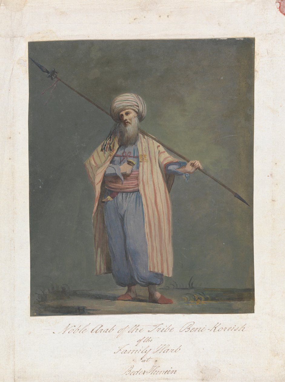 Adel arab av stammen Beni-Koreish av familjen Harb vid Beder-Hunein av James Bruce