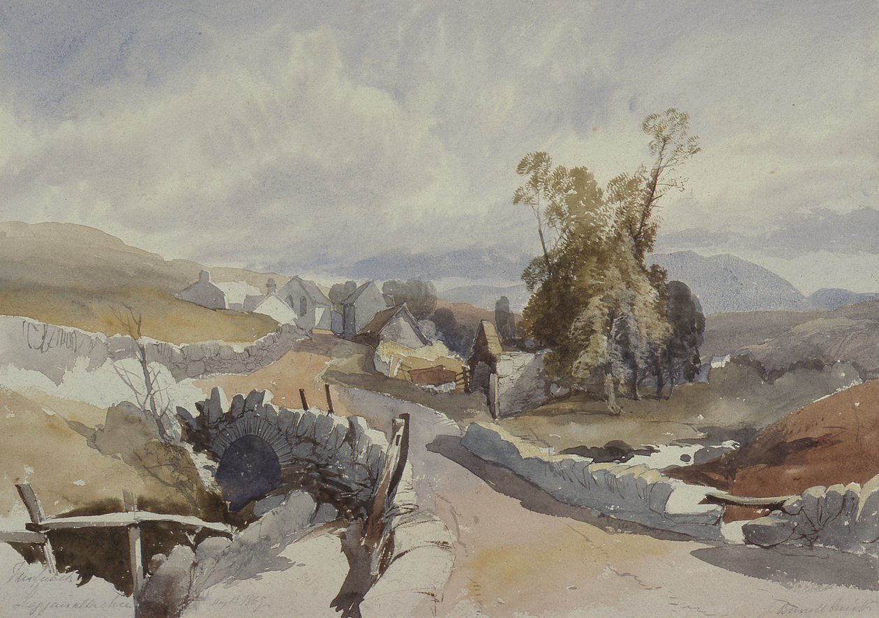 Landsväg med stugor av James Burrell Smith