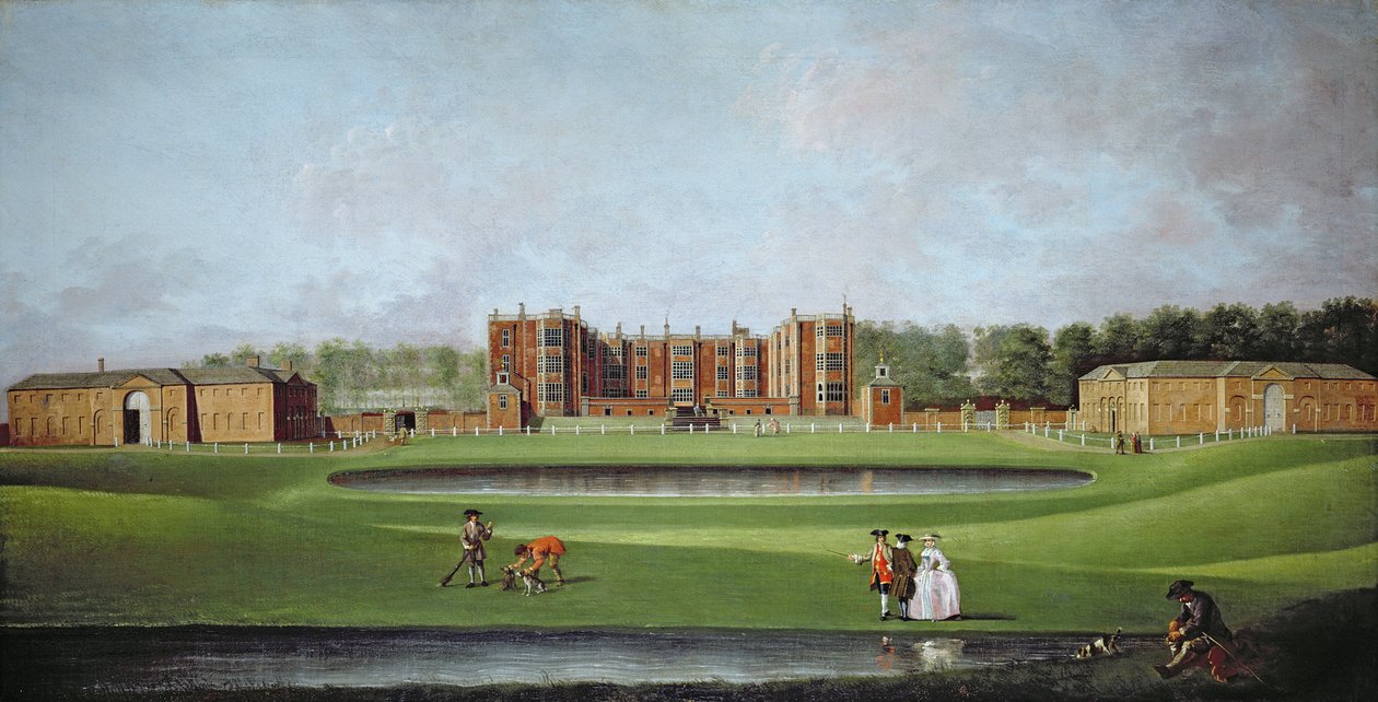 Utsikt över Temple Newsam House, ca 1750 (olja på duk) (för detaljer se 128853 och 128854) av James Chapman