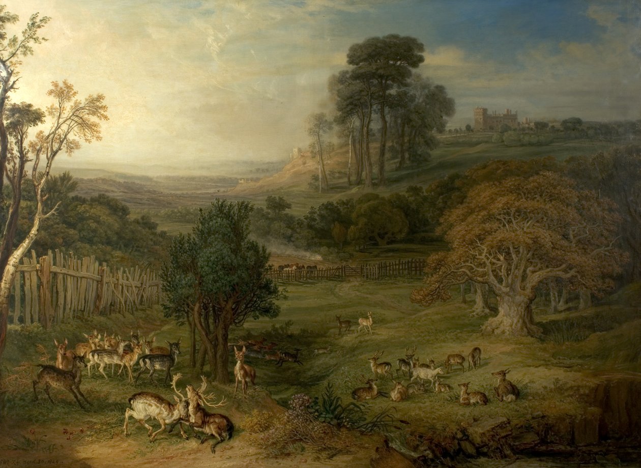 A Dewy Morning (The Duel of the Stags), 1849 av James Charles Ward