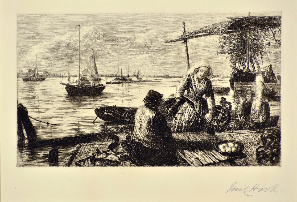En marknadsbåt, Holland av James Clarke Hook